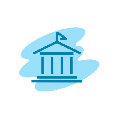 Okul binası ikonunun İllüstrasyon Vektörü grafiği. Ofis, işaret, yapı, element, üniversite, kütüphane, modern nesne, eğitim vb.