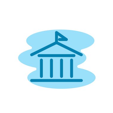 Okul binası ikonunun İllüstrasyon Vektörü grafiği. Ofis, işaret, yapı, element, üniversite, kütüphane, modern nesne, eğitim vb.