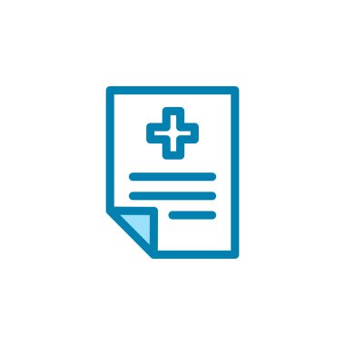 Tıbbi rapor ikonunun İllüstrasyon Vektörü grafiği. Teşhis, bilgi, sembol, kağıt, hasta, tasarım, kayıt, klinik vs. için uygun