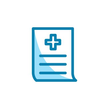 Tıbbi rapor ikonunun İllüstrasyon Vektörü grafiği. Teşhis, bilgi, sembol, kağıt, hasta, tasarım, kayıt, klinik vs. için uygun