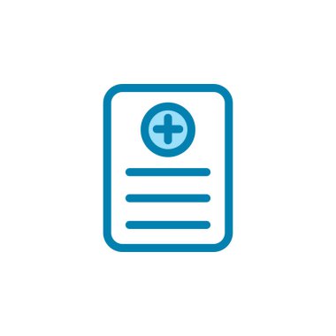 Tıbbi rapor ikonunun İllüstrasyon Vektörü grafiği. Teşhis, bilgi, sembol, kağıt, hasta, tasarım, kayıt, klinik vs. için uygun