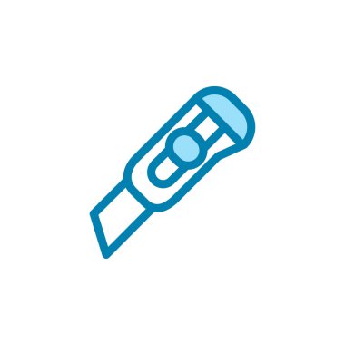 Simgeyi kesmenin İllüstrasyon Vektörü grafiği. Kesmeye uygun, bileyici, aksesuar, kutu bıçağı, maket bıçağı vs..