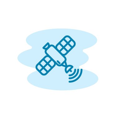 Uydu simgesinin İllüstrasyon Vektörü grafiği. İletişim, işaret, bağlantı, sembol, teknoloji, boşluk, internet vs. için uygun.