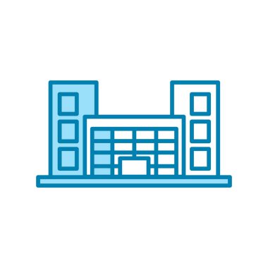 Alışveriş merkezinin görsel vektör grafiği. Süpermarket, perakende, inşaat, iş, alım, mimari vs. için uygun.