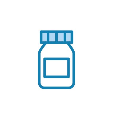 İlaç kavanozu ikonunun görüntü vektörü grafiği. Şişe, ilaç, eczane, sağlık, konteynır vs. için uygun.