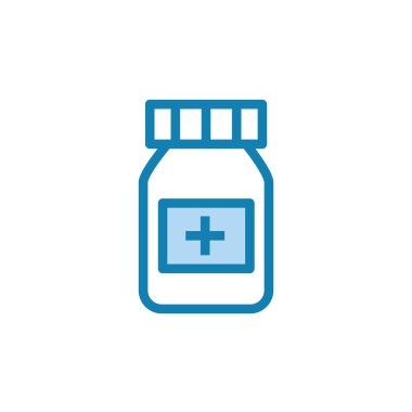 İlaç kavanozu ikonunun görüntü vektörü grafiği. Şişe, ilaç, eczane, sağlık, konteynır vs. için uygun.