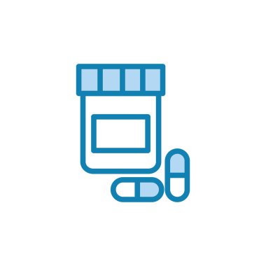 İlaç kavanozu ikonunun görüntü vektörü grafiği. Şişe, ilaç, eczane, sağlık, konteynır vs. için uygun.