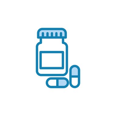 İlaç kavanozu ikonunun görüntü vektörü grafiği. Şişe, ilaç, eczane, sağlık, konteynır vs. için uygun.