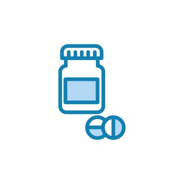 İlaç kavanozu ikonunun görüntü vektörü grafiği. Şişe, ilaç, eczane, sağlık, konteynır vs. için uygun.