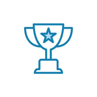 Kupa ikonunun görsel vektör grafiği. Şampiyona, ödüle, ödüle, spora, şampiyonluğa, yarışmaya, yarışmaya vesaire uygundur.