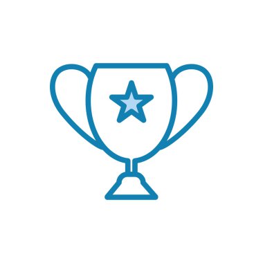 Kupa ikonunun görsel vektör grafiği. Şampiyona, ödüle, ödüle, spora, şampiyonluğa, yarışmaya, yarışmaya vesaire uygundur.