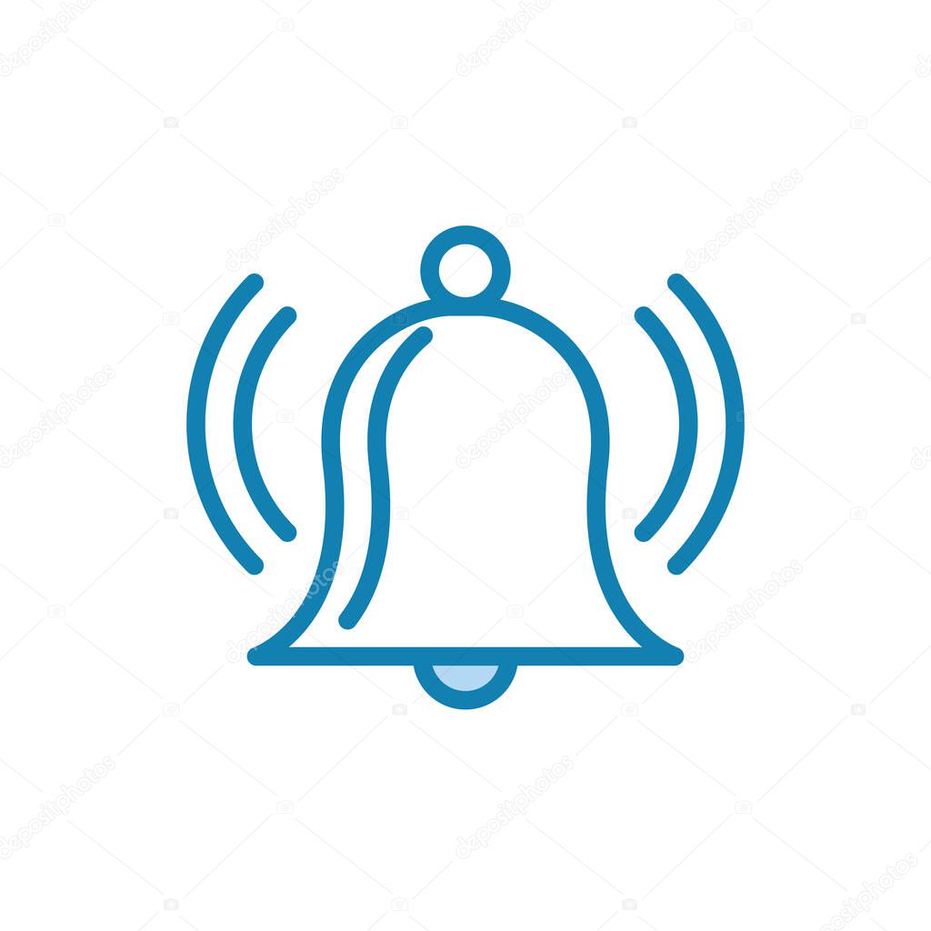 Illustration Vector graphic of bell icon. Fit for sound, sign, alarm, call, alert, simple, design, doorbell, signal, object, notification, reminder, tone etc.