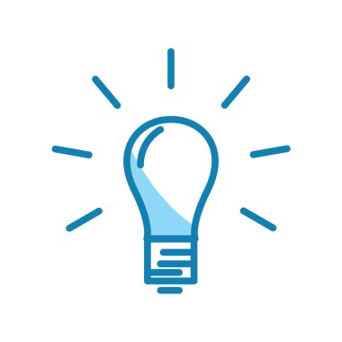 Ampul lambası ikonunun görüntü vektörü grafiği. İlham, düşünce, fikir, yaratıcılık, teknoloji, yenilik, ampul vs. için uygun.