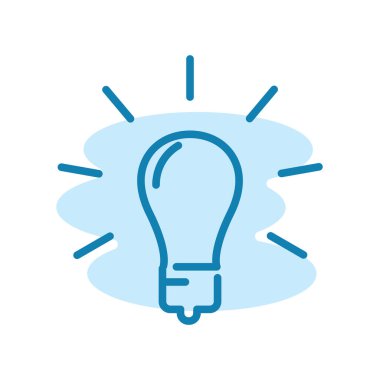 Ampul lambası ikonunun görüntü vektörü grafiği. İlham, düşünce, fikir, yaratıcılık, teknoloji, yenilik, ampul vs. için uygun.