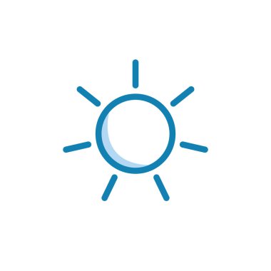 Güneş ikonunun İllüstrasyon Vektörü grafiği. Hava, gün doğumu, iklim vs. için uygun.