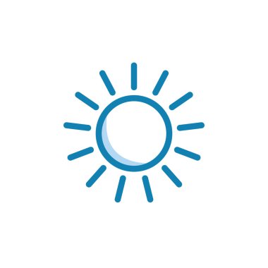 Güneş ikonunun İllüstrasyon Vektörü grafiği. Hava, gün doğumu, iklim vs. için uygun.