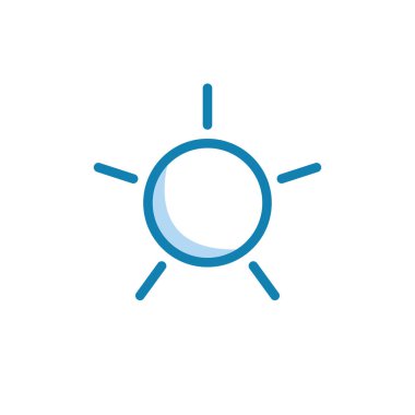 Güneş ikonunun İllüstrasyon Vektörü grafiği. Hava, gün doğumu, iklim vs. için uygun.