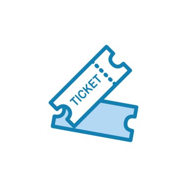 Bilet simgesinin İllüstrasyon Vektörü grafiği. Gösteri için uygun, tiyatro, sinema, tren vs..