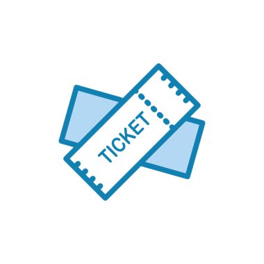 Bilet simgesinin İllüstrasyon Vektörü grafiği. Gösteri için uygun, tiyatro, sinema, tren vs..