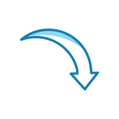 Ok simgesinin İmaj Vektörü grafiği. Navigasyon, yön, dönüş vs. için uygun.