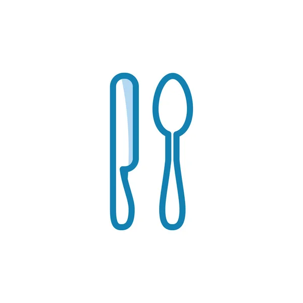 Illustration Vector Graphic Spoon Fork Knife Icon Fit Restaurant Dining — Stock Vector