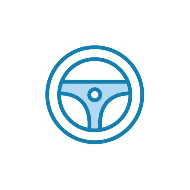 Direksiyon ikonunun illüstrasyon vektörü grafiği. Otomobil, sürücü, kontrol, otomotiv vs. için uygun.