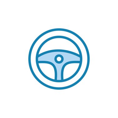 Direksiyon ikonunun illüstrasyon vektörü grafiği. Otomobil, sürücü, kontrol, otomotiv vs. için uygun.