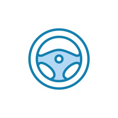 Direksiyon ikonunun illüstrasyon vektörü grafiği. Otomobil, sürücü, kontrol, otomotiv vs. için uygun.