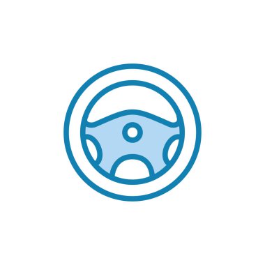 Direksiyon ikonunun illüstrasyon vektörü grafiği. Otomobil, sürücü, kontrol, otomotiv vs. için uygun.