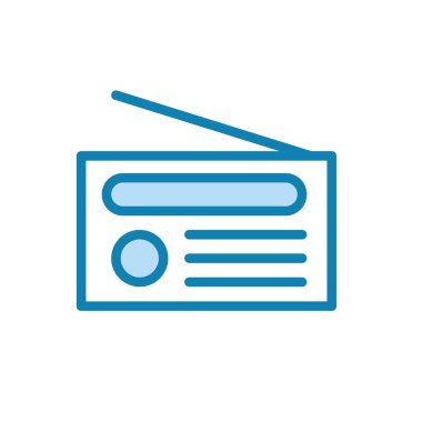 Radyo ikonunun İllüstrasyon Vektörü grafiği. Yayın, akort, istasyon radyosu vs. için uygun