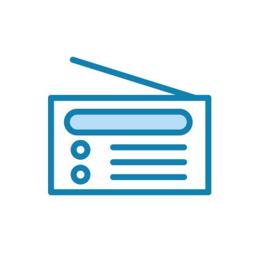 Radyo ikonunun İllüstrasyon Vektörü grafiği. Yayın, akort, istasyon radyosu vs. için uygun