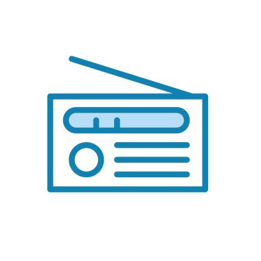 Radyo ikonunun İllüstrasyon Vektörü grafiği. Yayın, akort, istasyon radyosu vs. için uygun