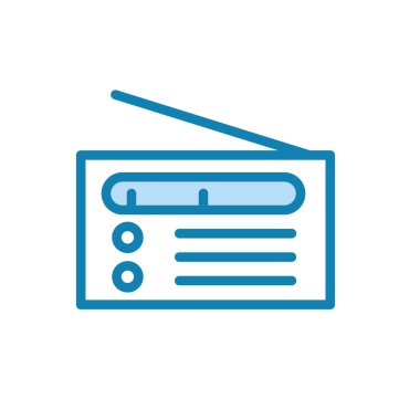 Radyo ikonunun İllüstrasyon Vektörü grafiği. Yayın, akort, istasyon radyosu vs. için uygun