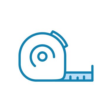 Ölçüm cetveli simgesinin görsel vektörü. Uzaklık, inşaat, proje vs. için uygun.