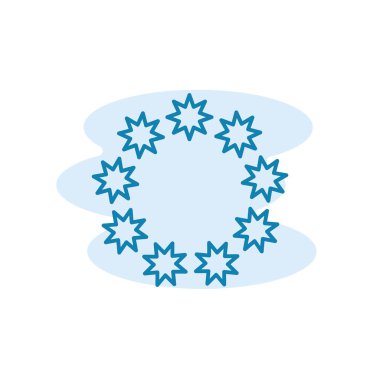 Yuvarlak yıldız simgesinin İmaj Vektörü grafiği. Derecelendirme, ödül, dekorasyon vs. için uygun.