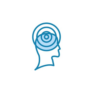 Baş insan simgesinin illüstrasyon vektörü grafiği. Zihin, düşünce, zeka, beyin fırtınası vs..