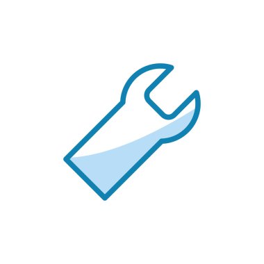 İngiliz anahtarı simgesinin illüstrasyon vektörü grafiği. Atölye, mühendislik, ayar, teknik bakım, hizmet, onarım vs. için uygun.