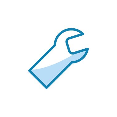 İngiliz anahtarı simgesinin illüstrasyon vektörü grafiği. Atölye, mühendislik, ayar, teknik bakım, hizmet, onarım vs. için uygun.