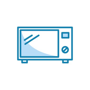 Mikrodalga ikonunun görüntü vektörü grafiği. Yemek, fırın, yemek, alet, ev aletleri vs. için uygun.