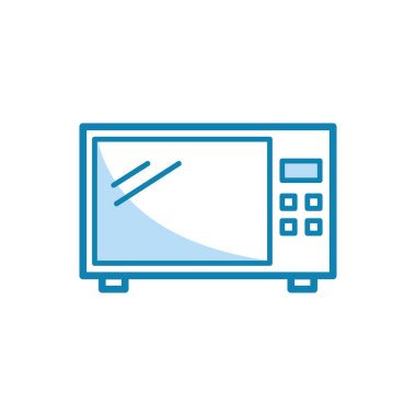 Mikrodalga ikonunun görüntü vektörü grafiği. Yemek, fırın, yemek, alet, ev aletleri vs. için uygun.