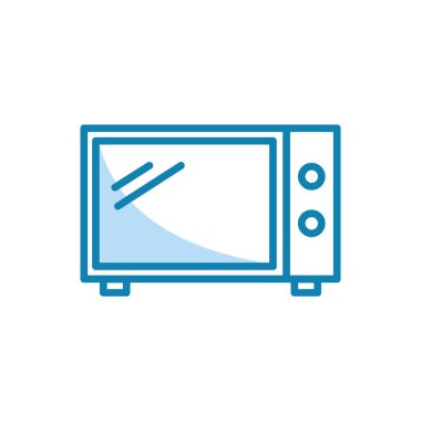 Mikrodalga ikonunun görüntü vektörü grafiği. Yemek, fırın, yemek, alet, ev aletleri vs. için uygun.