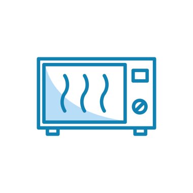 Mikrodalga ikonunun görüntü vektörü grafiği. Yemek, fırın, yemek, alet, ev aletleri vs. için uygun.