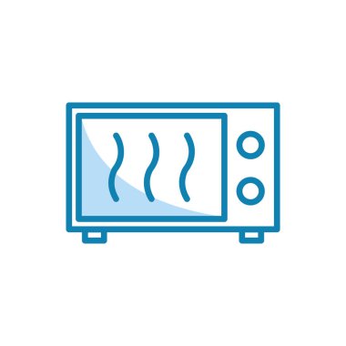 Mikrodalga ikonunun görüntü vektörü grafiği. Yemek, fırın, yemek, alet, ev aletleri vs. için uygun.