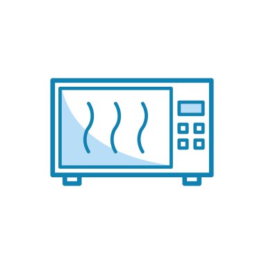 Mikrodalga ikonunun görüntü vektörü grafiği. Yemek, fırın, yemek, alet, ev aletleri vs. için uygun.