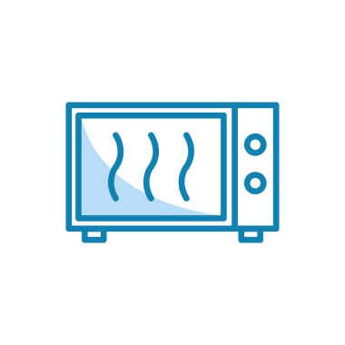 Mikrodalga ikonunun görüntü vektörü grafiği. Yemek, fırın, yemek, alet, ev aletleri vs. için uygun.