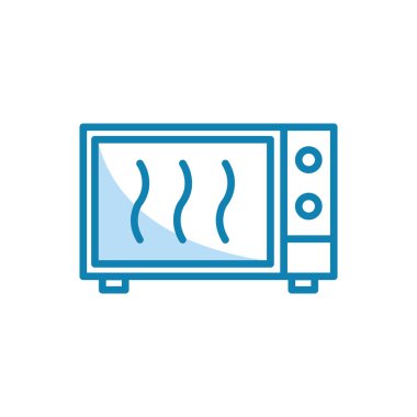 Mikrodalga ikonunun görüntü vektörü grafiği. Yemek, fırın, yemek, alet, ev aletleri vs. için uygun.