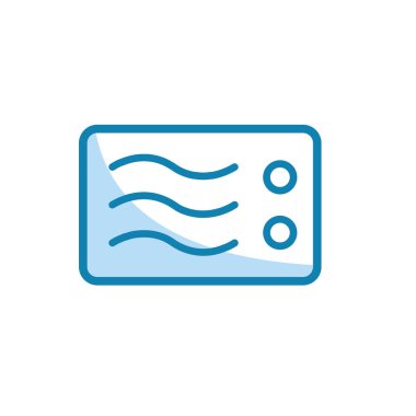 Mikrodalga ikonunun görüntü vektörü grafiği. Yemek, fırın, yemek, alet, ev aletleri vs. için uygun.