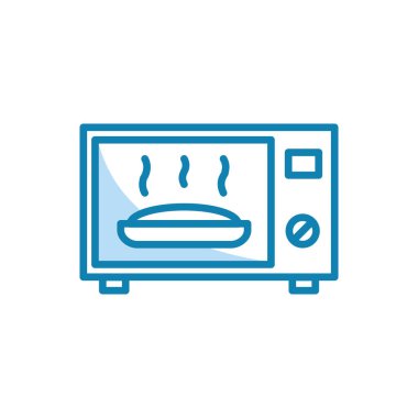 Mikrodalga ikonunun görüntü vektörü grafiği. Yemek, fırın, yemek, alet, ev aletleri vs. için uygun.