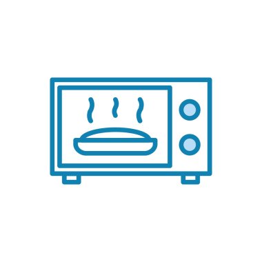 Mikrodalga ikonunun görüntü vektörü grafiği. Yemek, fırın, yemek, alet, ev aletleri vs. için uygun.