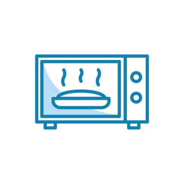 Mikrodalga ikonunun görüntü vektörü grafiği. Yemek, fırın, yemek, alet, ev aletleri vs. için uygun.